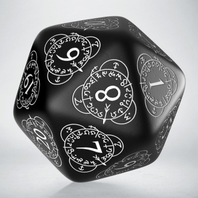 d20 Level Counter Black & white Die