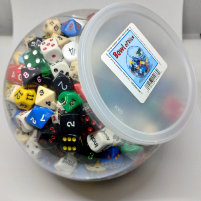 Bowl of Dice - 400 assorted dice