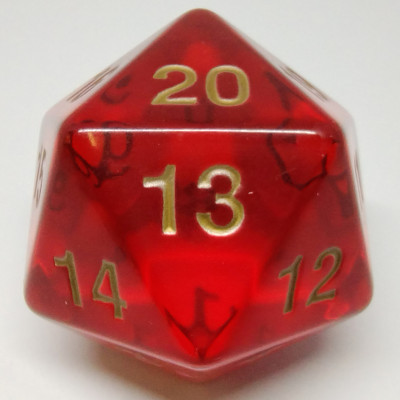 d20 Jumbo - Red Translucent