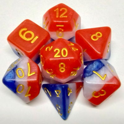 Old Glory 7-piece Polyhedral Dice Set