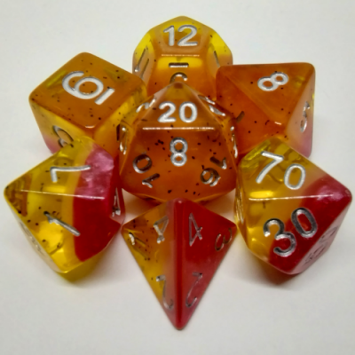 Yello Rose 7-piece Polyhedral Dice Set