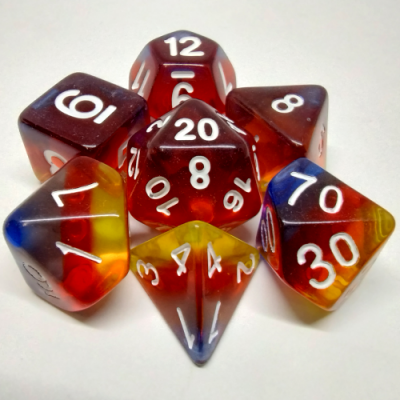 Sunset 7-piece Polyhedral Dice Set