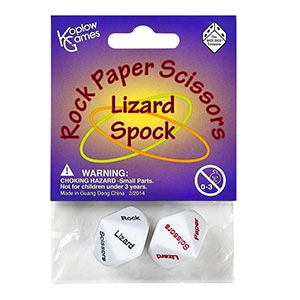 Dés Roche; Papier; Ciseaux; Lézard; Spock