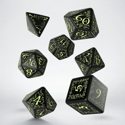 Elvish Black & Glow-in-the-dark Dice