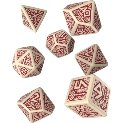 Dwarven Beige & burgundy Dice Set