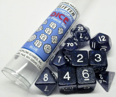 Glitter Polyhedral Blue/white 10-Die Set