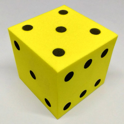 2'' (50mm) Spotted dice - Yellow w/ black