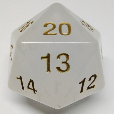 Jumbo d20 - White Translucent