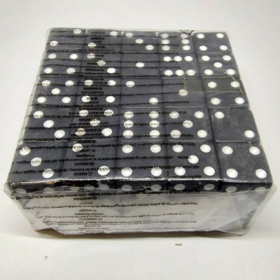 Brick of 200 19mm opaque d6 - Black with white pips