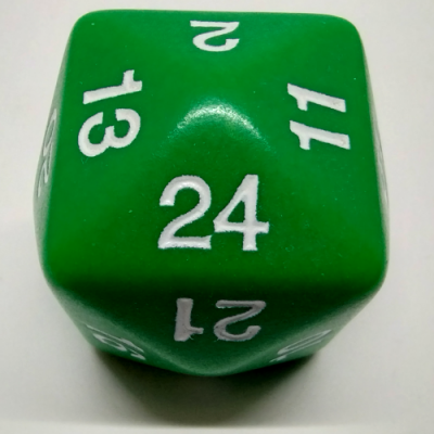 d24 Opaque green with white numbers