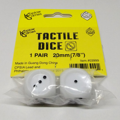 Paquet de deux dés tactiles 20mm pour non-voyants