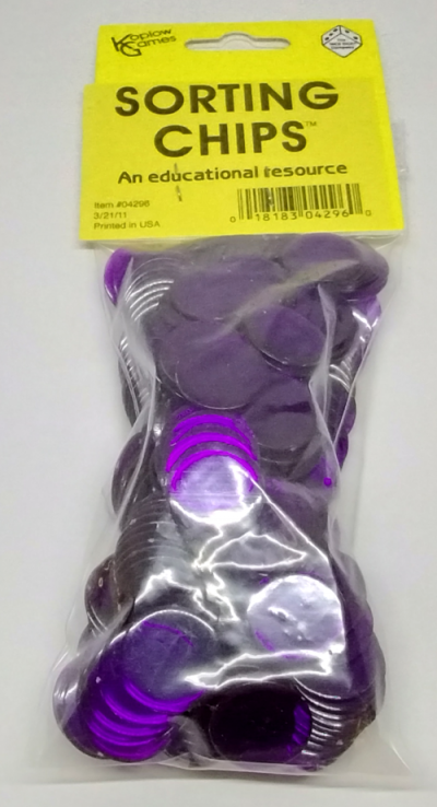 Bag of 250 transparent plastic chips - purple