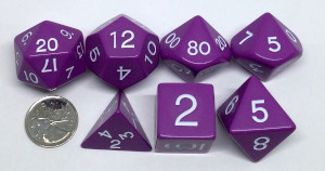 Jumbo purple polyhedral 7 Dice set