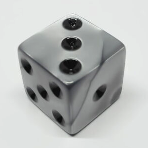 16mm Olympic d6 - silver with black pips