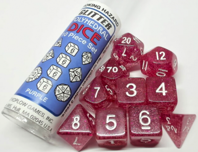 Glitter Polyhedral Purple/white 10-Die Set