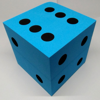 100mm (4'') spotted dice - blue