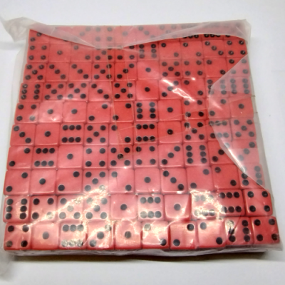 Brick of 200 16mm opaque d6 - Red with black pips