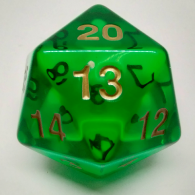 Jumbo d20 - Green Translucent