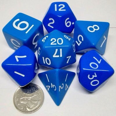 Jumbo blue polyhedral 7 Dice set