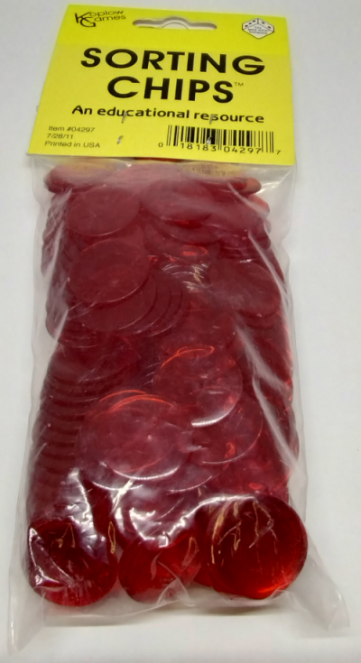 Bag of 250 transparent plastic chips - red