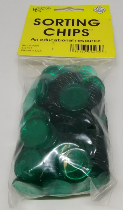 Bag of 250 transparent plastic chips - green