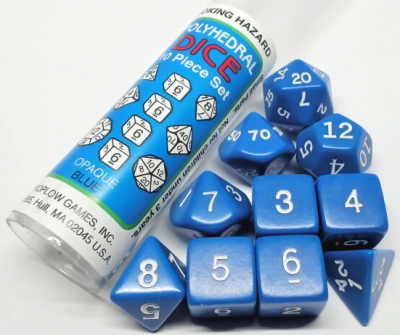 Opaque Polyhedral Blue/white 10-Die Set