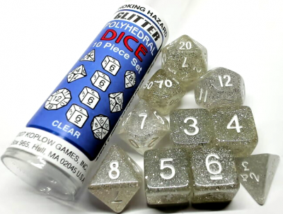 Glitter Polyhedral Clear/white 10-Die Set