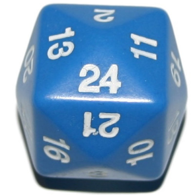 d24 Opaque blue with white numbers