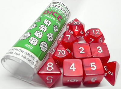 Pearlized Polyhedral Red/White 10-Die Set