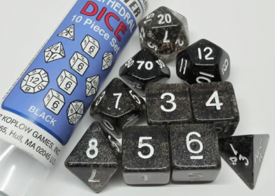 Glitter Polyhedral Black/white 10-Die Set