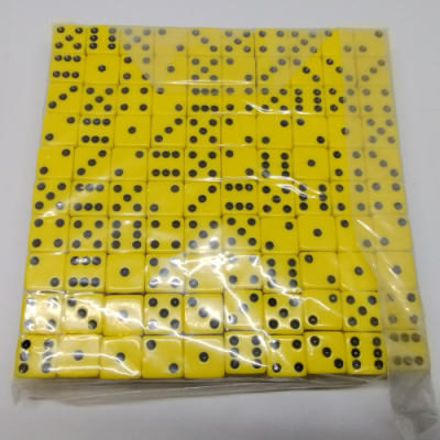 Brick of 200 16mm opaque d6 - Yellow with black pips