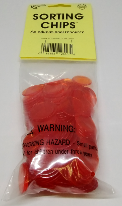 Bag of 250 transparent plastic chips - orange