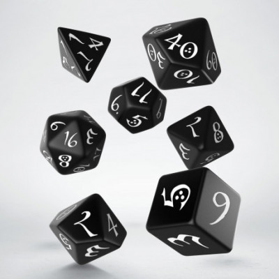 Classic RPG Black & white Dice Set