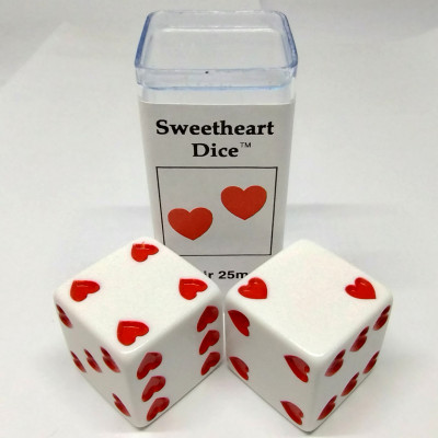 Pair of White Sweetheart Dice