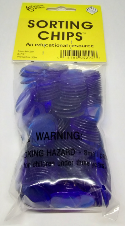 Bag of 250 transparent plastic chips - blue