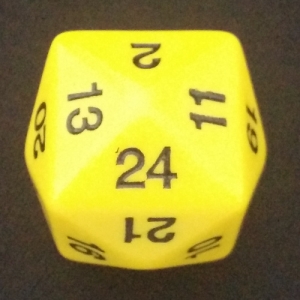 d24 Opaque yellow with black numbers