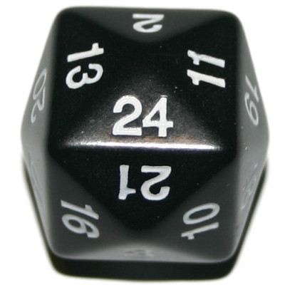 d24 Opaque black with white numbers