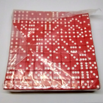 Brick of 200 16mm opaque d6 - Red with white pips