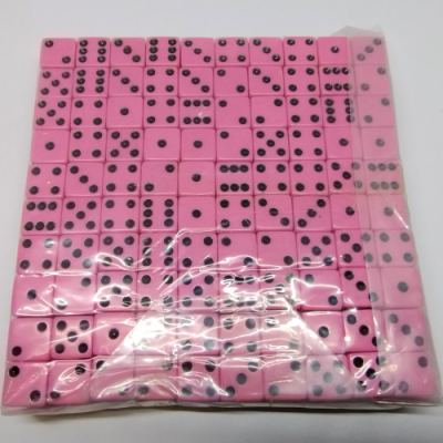 Brick of 200 16mm opaque d6 - Pink with black pips