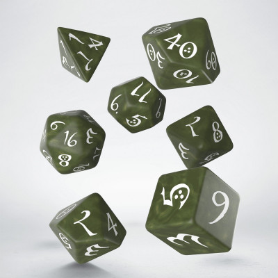 Classic RPG Olive & white Dice Set