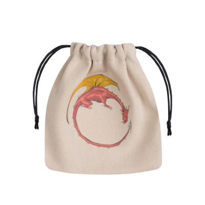 Dragon beige & multicolor dice bag