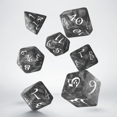 Classic RPG Smoky & white Dice Set