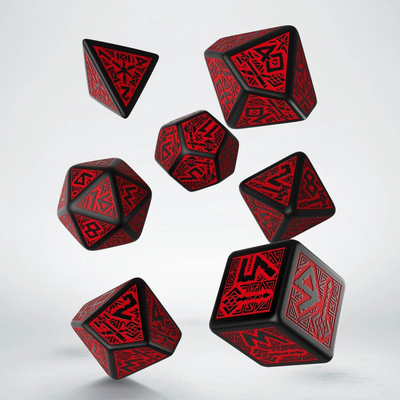 Dwarven Black & red Dice Set