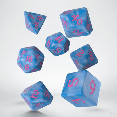 Classic Runic Glacier & pink Dice Set (7)