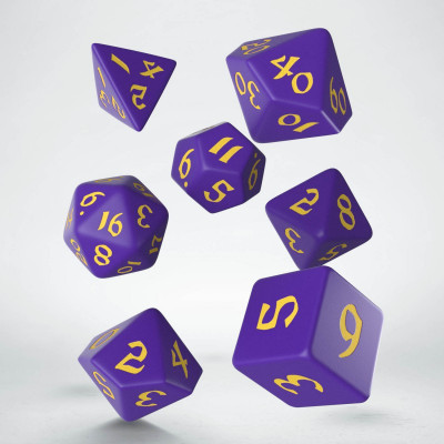 Classic Runic Purple & yellow Dice Set (7)