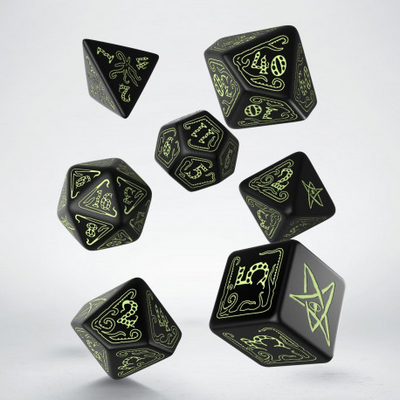 Call of Cthulhu Dice Black & glow-in-the-dark Dice Set