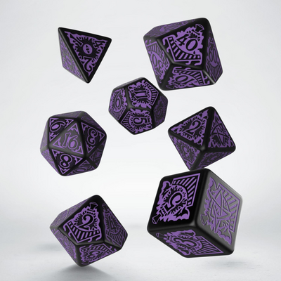 COC Horror on the Orient Express Black & purple Dice Set (7)