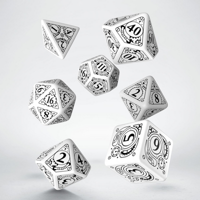 Steampunk White & black Dice Set