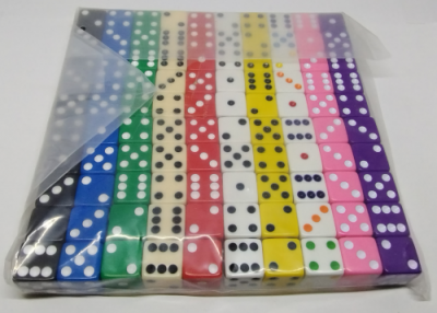 Brick of 100 16mm dice - assorted colours