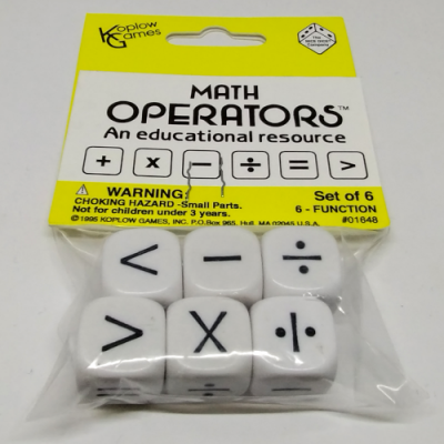 Kit of 6 Math 6 Operators Dice